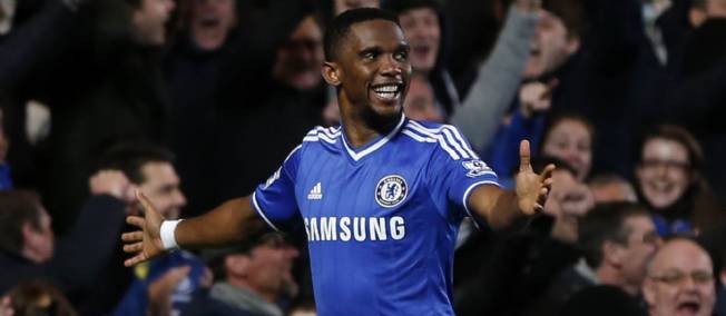 Samuel Eto'o savourant sa prestation