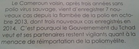 Extrait du Magazine "Les Nations Unies en action" Tchad, Janvier 2015.